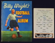 1954 Billy Wright football album plus a Wolves v Arsenal 1958/59 football programme autographed by