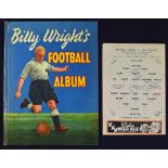 1954 Billy Wright football album plus a Wolves v Arsenal 1958/59 football programme autographed by