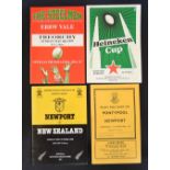 Welsh Rugby Programmes, small selection (4): 1965 Pontypool v Newport, Sept; 1980 Newport v N