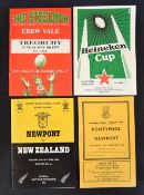 Welsh Rugby Programmes, small selection (4): 1965 Pontypool v Newport, Sept; 1980 Newport v N