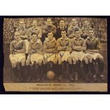 Autographed 1946/1947 Manchester Utd magazine team photograph with signatures of Jack Warner,