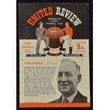 Scarce 1953/1954 Manchester Utd v Hibernian benefit football programme for Tom Curry (United