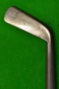 F&A Carrick Musselburgh smf cleek c.1890 c/w the makers Carrick X and Straight line marks – 5” hosel