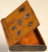 1939 German Golf Tournament Cigarette Case: walnut presentation case engraved to the one silver