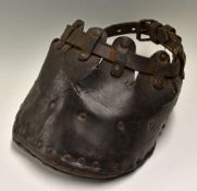 Victorian Horse Lawn Leather Mowing Shoe with buckle and strap to the back of the shoe, sole