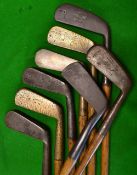 8x various metal and brass blade putters - incl 3x brass putters – makers incl Tom Stewart, Martin &