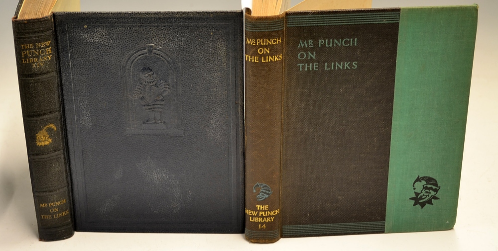 Punch (2) –“Mr Punch on The Links” New Punch Library Vol XIV in full leather embossed boards and