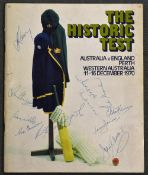 1970 Australia v England Signed Cricket programme ‘The Historic Test’ 11-16 Dec 1970 at Western
