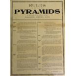 Rules of the Game of Pyramids as approved by the council of the billiards control club, by order