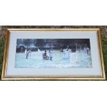 Tennis colour print - 'The Tennis Party' after Sir John Lavery 1885 framed and glazed overall 32”