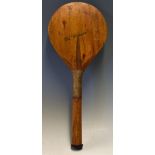 Lloyd & Son Lewes Stool Bat ‘The Hampden’ – makers mark to the throat, with whipping to the neck and