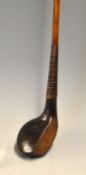 McEwan Ilkley dark stained persimmon scare neck driver - fitted with full length hide grip