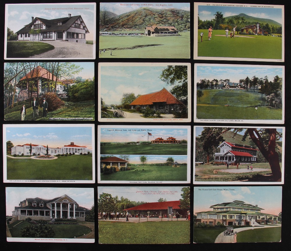 Collection of early USA Golf club colour postcards from 1907 onwards (12) - Mohawk golf clubhouse