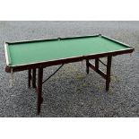 John Jaques of London Snooker/Pool Table a half size table measuring 6ftx3ft, fold out wooden