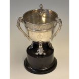 1933 Royal Calcutta golf club silver golf trophy - engraved “Amateur Golf Championship of India-