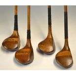 4x large socket headed spoons – 3 x with striped tops spoons by A Patrick, Chas Gadd, W Winton and a