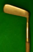 Brass wry neck blade putter – with hyphen face markings, stamped to the sole E.M.E.B and V.G to