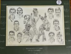 2000 Worcestershire Signed Cricket Print a limited edition by Chris Everton 28/200 signed by the