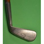 Tom Morris St Andrews early Tom Stewart pipe mark smooth shallow face lofting iron – with wide