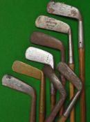 8x assorted putters - McEwan gun metal straight blade, 2x Tom Stewart metal blades, patent deep face