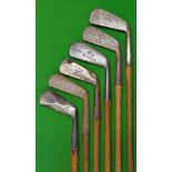 6x various mid irons - Alex Patrick Leven Diamond back, Spalding, Robert Condie smf iron, Spalding