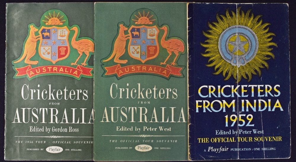 1952 Cricketers from India Official Souvenir of the 1952 Tour of England plus 1953 and 1956