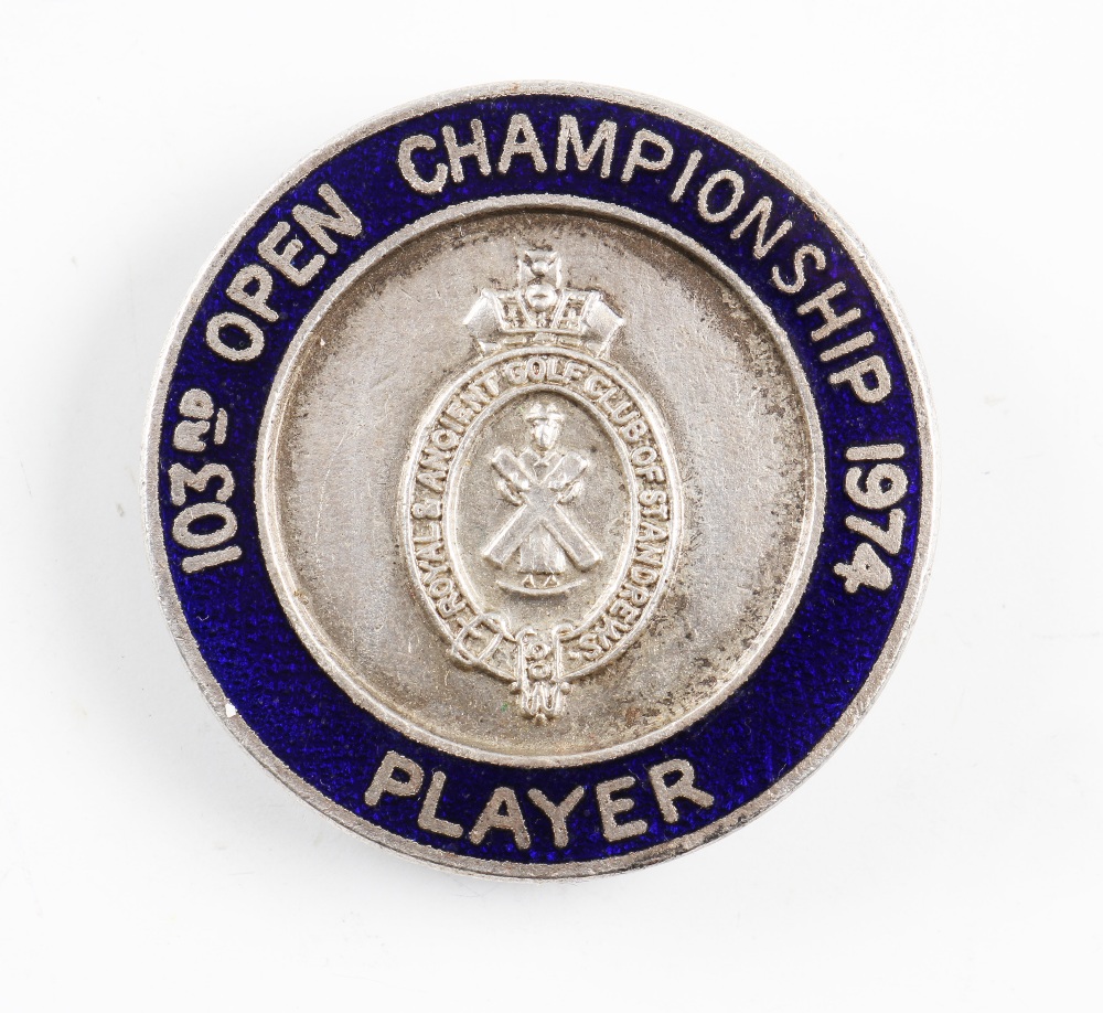 1974 Official Open Golf Championship players enamel badge-played at Royal Lytham and St Anne’s and