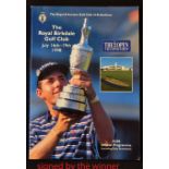 1998 Official Open Golf Championship signed programme: played at Royal Birkdale signed by the winner
