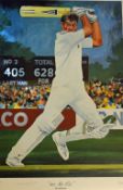 Graeme Hick ‘405 not Out’ Signed Cricket Print a colour limited edition print 72/405 signed by the