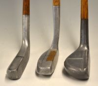 Interesting Group of 3 alloy putters – Imperial Golf Co “Rex” Round Back narrow head putter; Mills