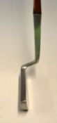 Fine Gibson Kinghorn “The All Square” very bent neck stainless steel head putter – with square hosel