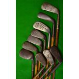 10x various irons – Anderson Anstruther mashie, Acorn Brand stainless head mashie, Tom Stewart