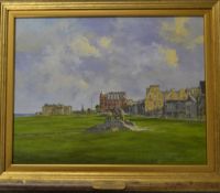 Reed, Kenneth FRSA “TOM MORRIS 18TH HOLE - OLD COURSE ST ANDREWS” oil on board -signed by the