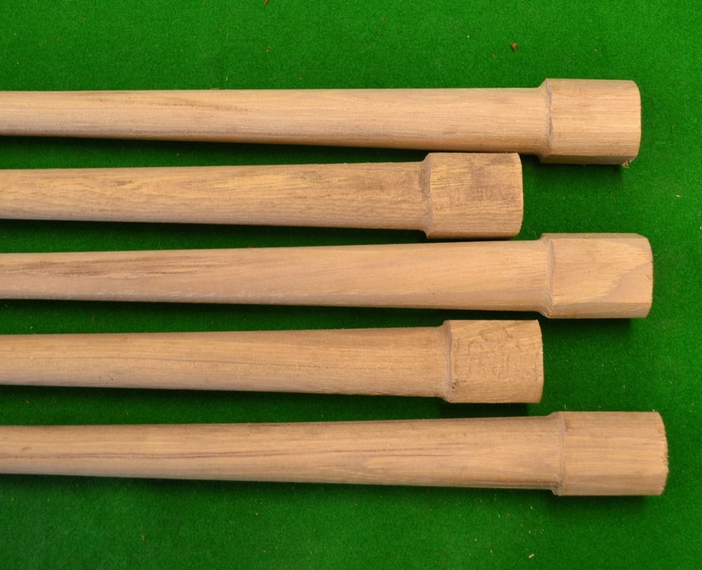 5x new full length wood shaft blanks - overall 45”