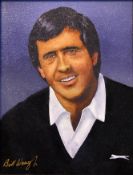 Bill Waugh signed colour golf canvas print: Severiano Ballesteros Open Champion 1979, 1984, 1988 -