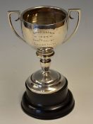 1925 Royal Calcutta golf club silver trophy - engraved “Championship-Semi-finalist-H Graham Smith-