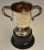 1926 Royal Calcutta golf club silver trophy - engraved “Captains prize-runner-up-H Graham Smith-