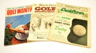 1946 Golf Monthly and 2x others (3)– incl Golfing August 1952 Open Championship Number (won by Bobby