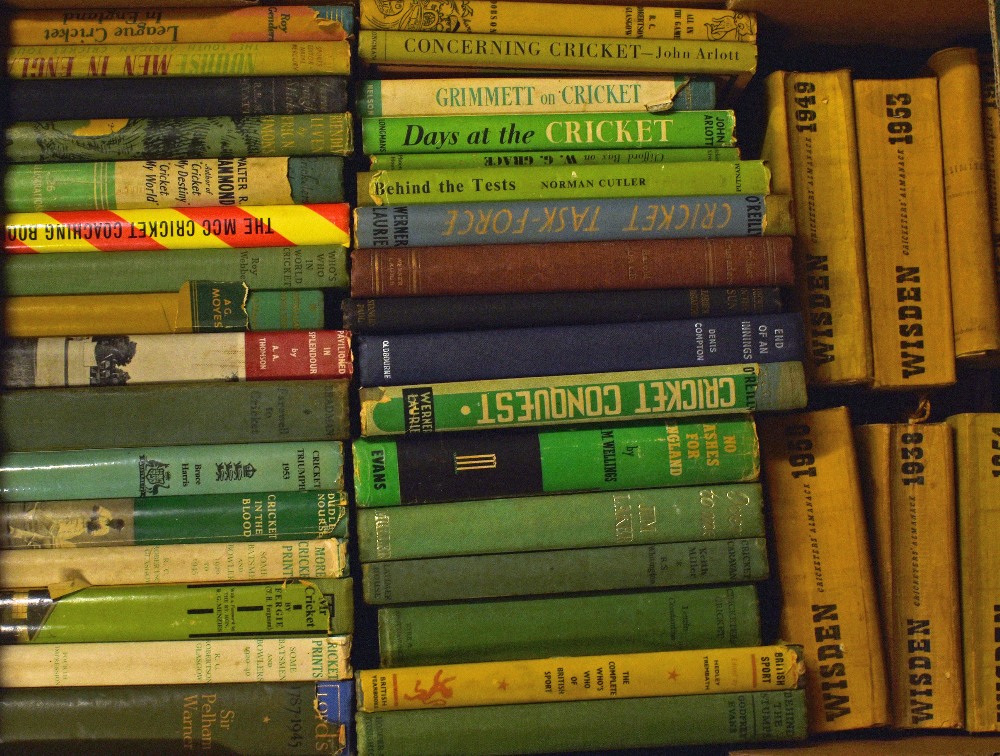 Quantity of Cricket Books to include Wisdens 1938, 1949, 1950, 1951, 1953 and 1954 all SBs, The