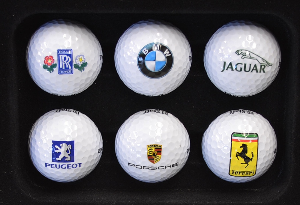 6x Wilson Staff Smart Core Classic Car logo golf balls collection: featuring Jaguar, BWM, Rolls