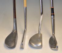 4x various putters - 2x alloy mallet head putters incl c.1990 Ray Cook off set model and Forgan