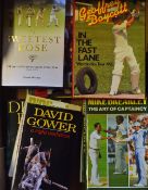 Collection of Autographed Cricket Books To include books signed by R Illingworth, D Bird, G Gooch, C