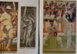 Cricket – Worcestershire County Cricket Club Signed Newspaper and Magazine Cuttings to include Tom