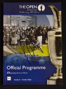 2010 Official Open Golf Championship signed programme: played at St Andrews signed to the front