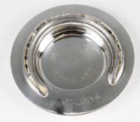 Unique 1959 Derby Winner polished racing plate mounted on Silver Dish – the dish engraved ‘