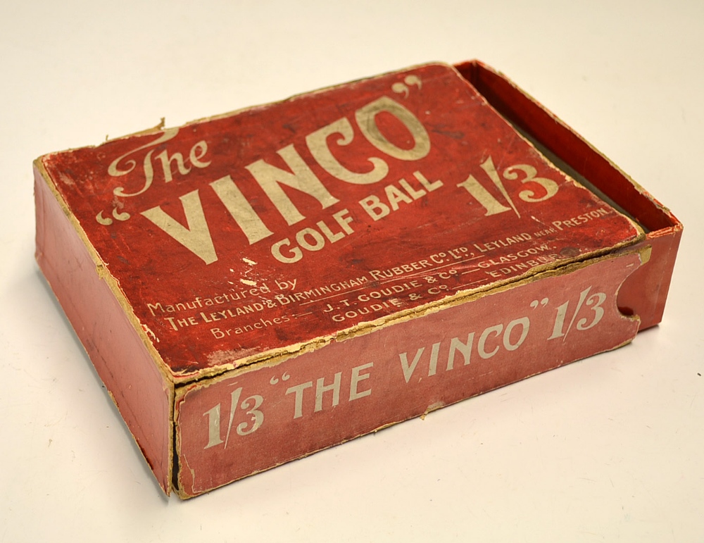 Early 1900’s Golf Ball Box – The Leyland & Birmingham Rubber Co Ltd rare “The Vinco Golf Ball” box