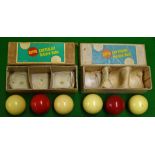 Selection of Crystalate Billiard Balls to include 2x Sets of 2x white and 1x ed balls within ‘