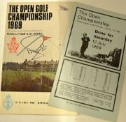 1969 Official Open Golf Championship signed programme - played at Royal Lytham and St Anne’s won and