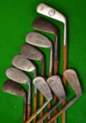 10x various irons – 5x stainless head irons incl Rangefinder niblick, Thornton & Co m/niblick,