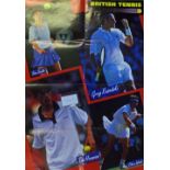 1996 British Tennis LTA Signed Poster – signed by Tim Henman, Greg Rusedski, Sam Smith and Clare